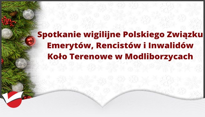 Spotkanie wigilijne Polskiego Związku Emerytów, Rencistów i Inwalidów - Koło Terenowe w Modliborzycach