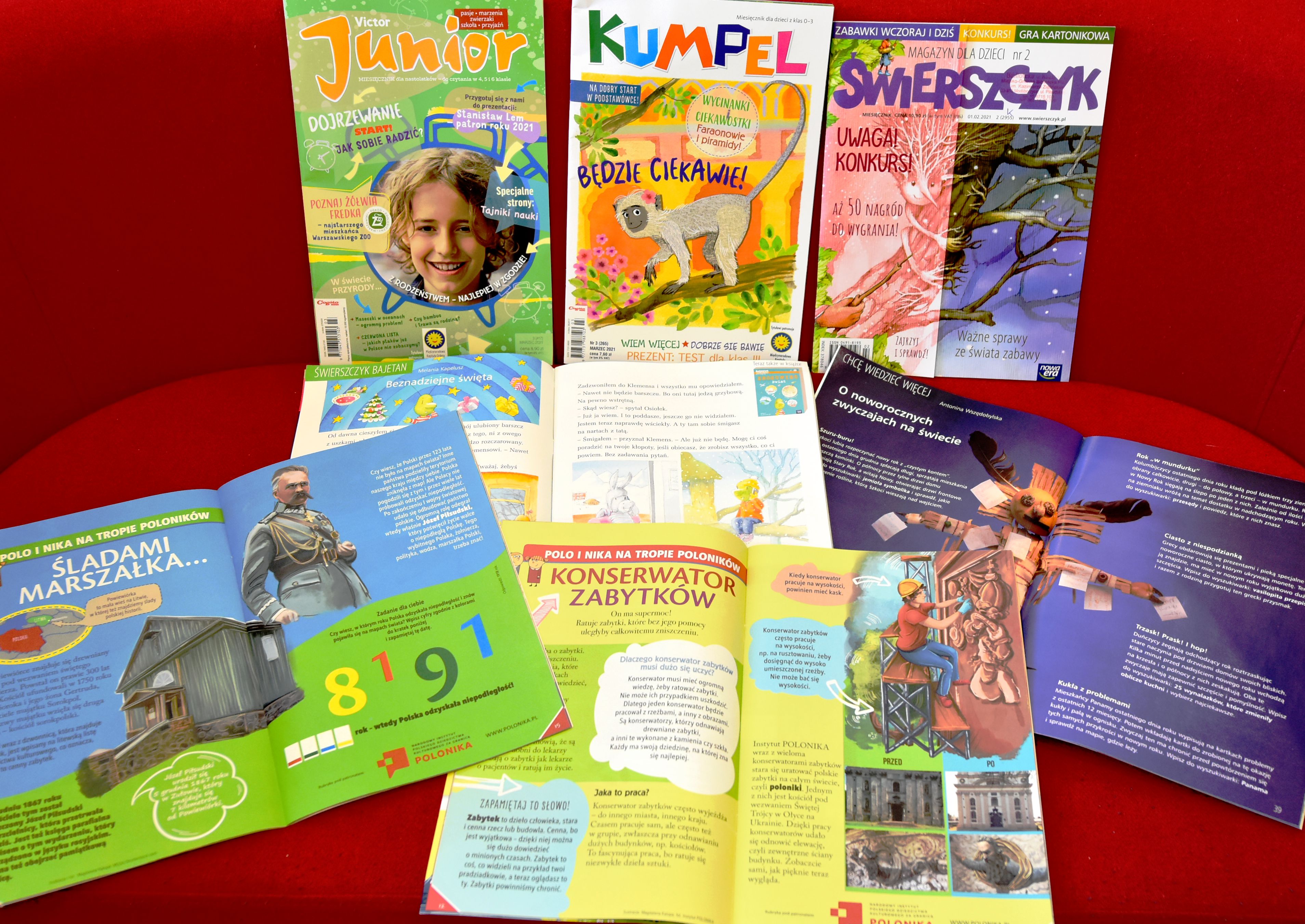Prasa dla dzieci w bibliotece - magazyny Victor Junior, Kumpel i Świerszczyk 