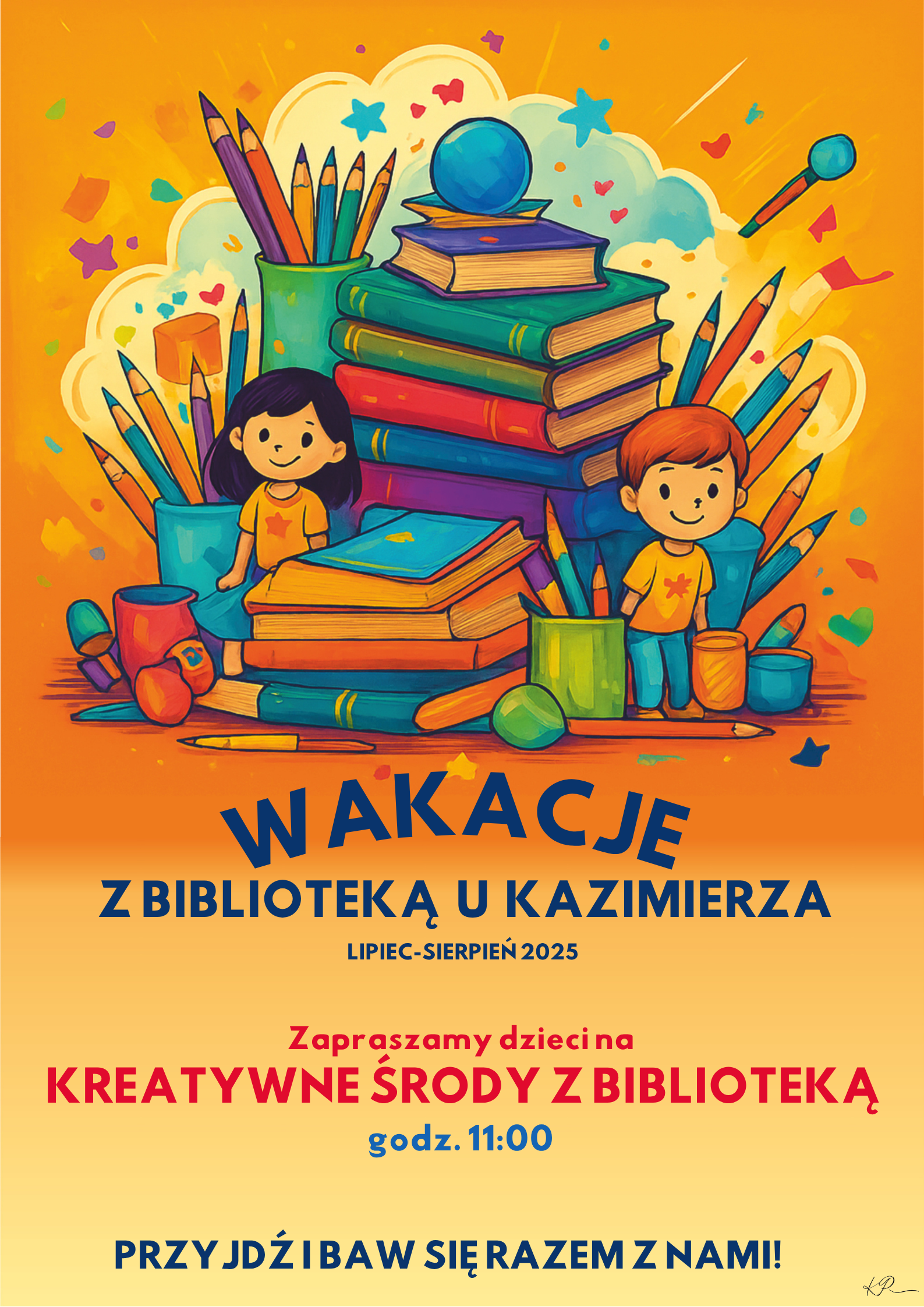 Już w środę 2 lipca ruszamy z KREATYWNYMI ŚRODAMI – wakacyjnymi zajęciami dla dzieci w wieku od 6 lat!  W lipcu i sierpniu widzimy się w każdą środę podczas KREATYWNYCH ŚRÓD w godzinach 11:00–13:00!