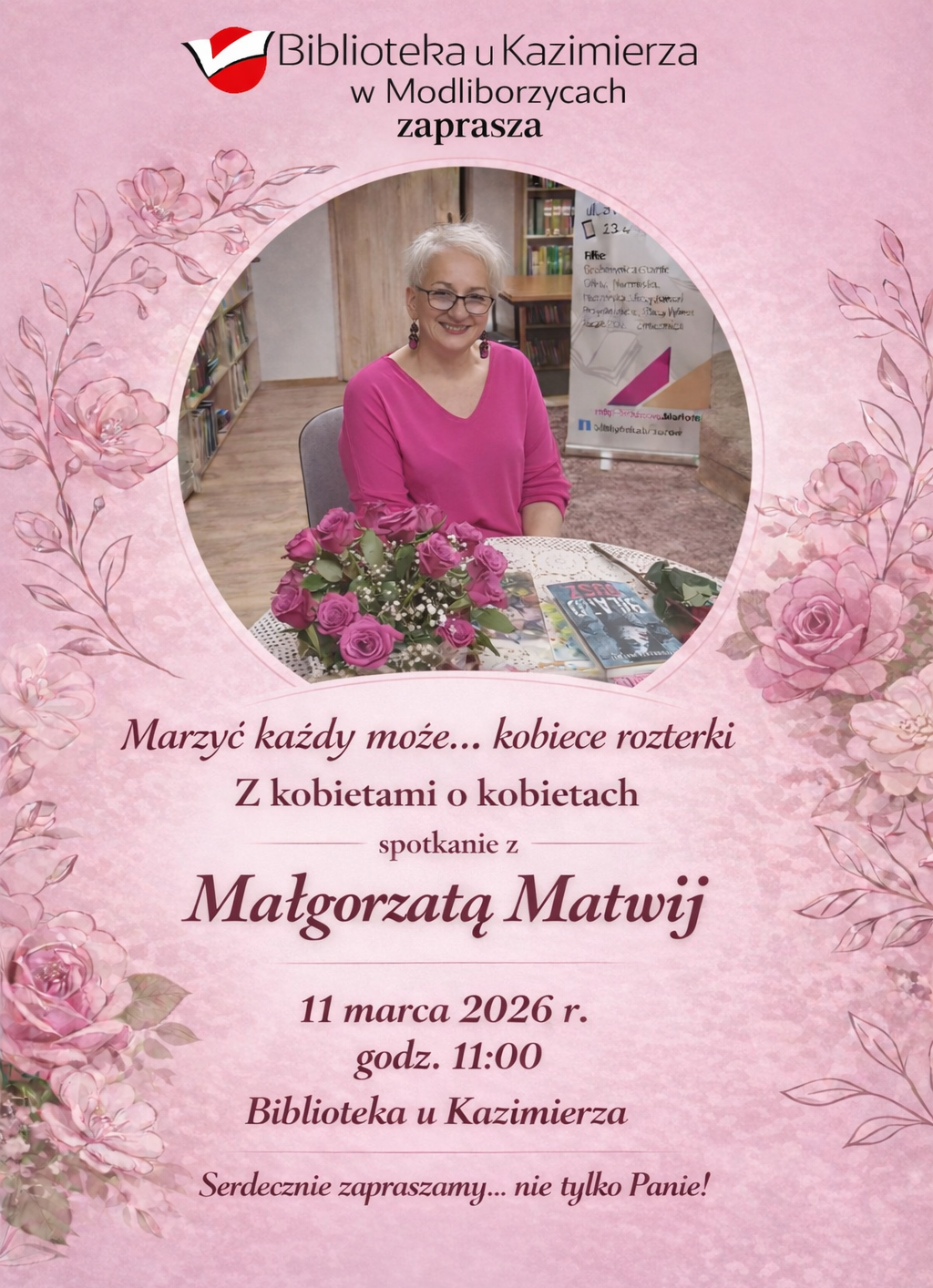 Spotkanie autroskie z Małgorzatą Matwij, środa 11 marca 2026 r. godz.11:00 biblioteka