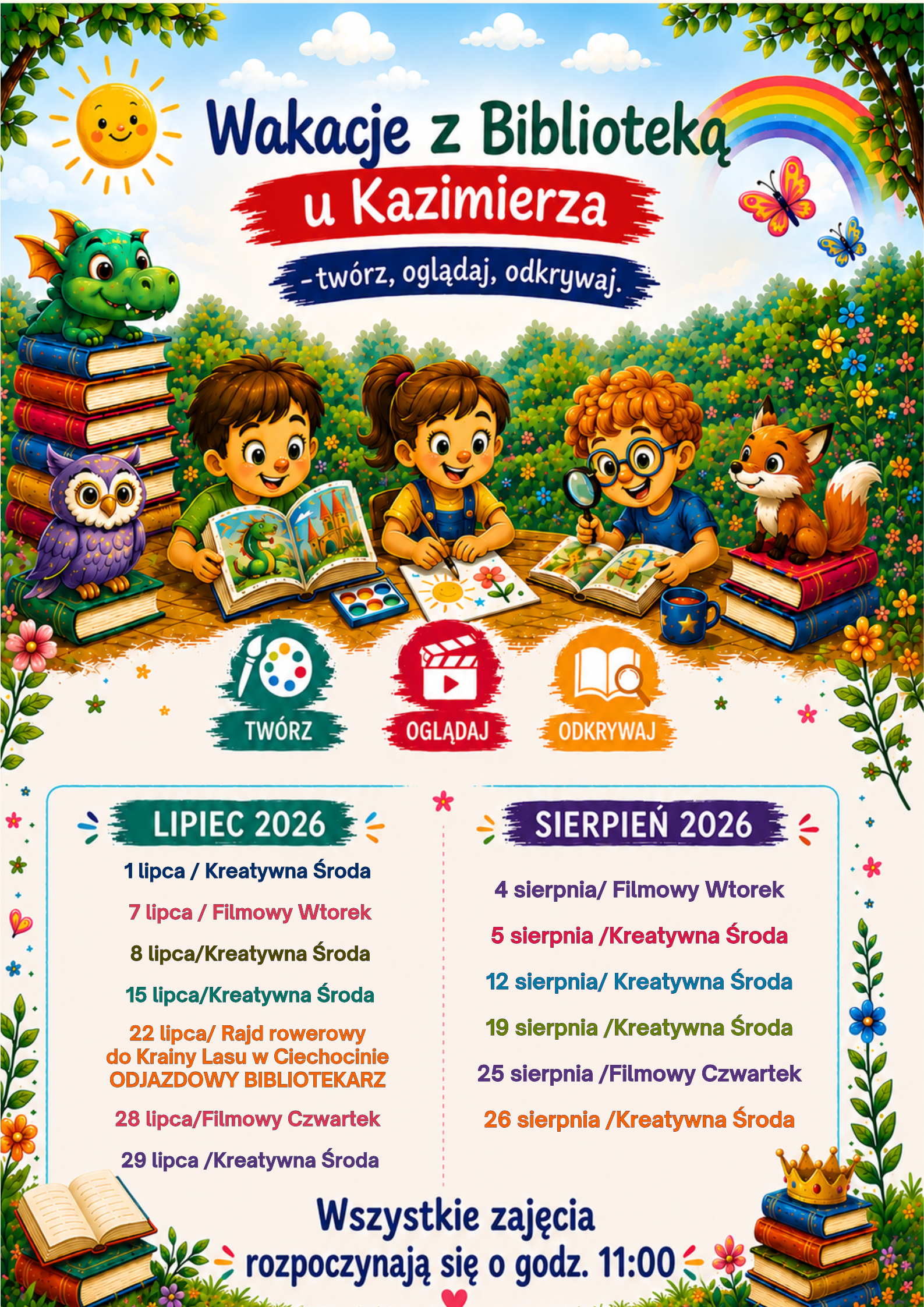 Wakacje z Biblioteką u Kazimierza – Twórz, Oglądaj, Odkrywaj!