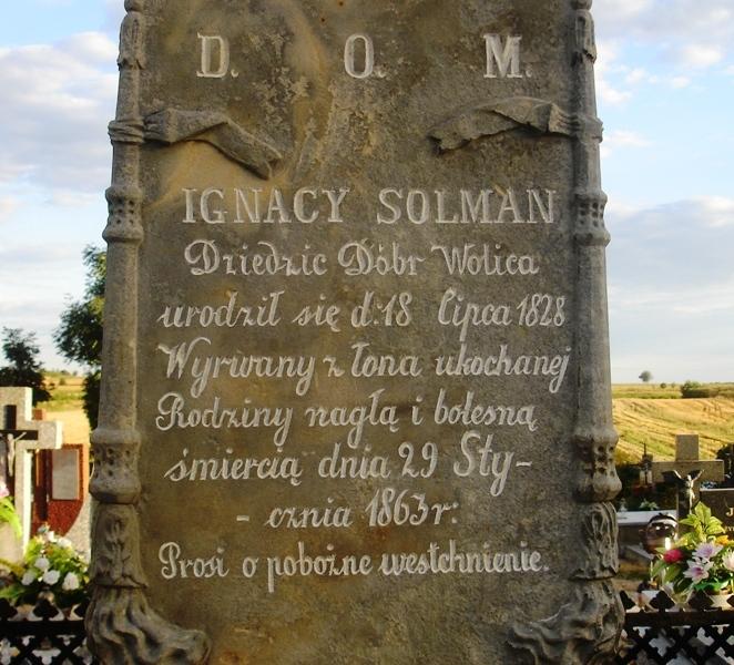 Pomnik Ignacego Solmana na modliborzyckim cmentarzu 
