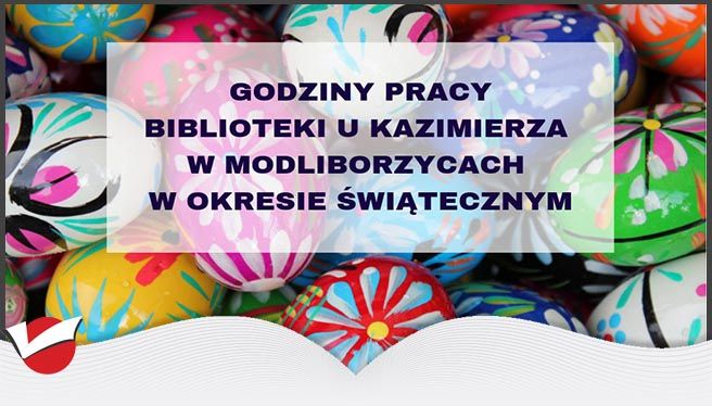 Godziny pracy Biblioteki u Kazimierza w Modliborzycach w okresie świątecznym